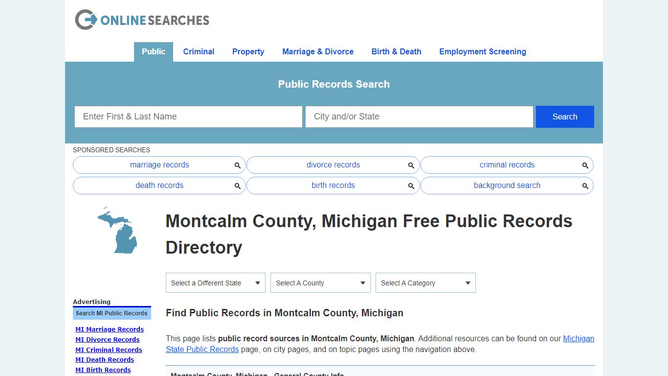 Montcalm County, Michigan Public Records Directory