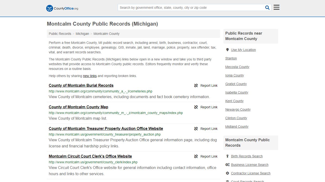 Public Records - Montcalm County, MI (Business, Criminal, GIS, Property ...